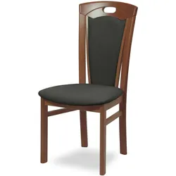 Esszimmerstuhl HOME AFFAIRE "FERDI Made in Italy, Massivholz", nuss, dgrau, nussbaum, B:48cm H:100cm T:57cm, Massivholz, Stühle, Bezug Feinstruktur (wasser- und fleckabweisend) oder Struktur