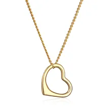 ELLI PREMIUM Kette mit Anhänger Herz Liebe Klassisch Hochwertig 585 Gelbgold