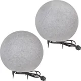 H4L Kugelleuchte Granit 40-40cm 2er Set grau