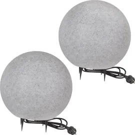 H4L Kugelleuchte Granit 40-40cm 2er Set grau