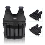 Yosoo Verstellbare Leer-Weste aus Oxford Schulter mit Schulterpolster 16-Fächer 20kg Gewichte Gewichtsweste Komfort Weight Vest Trainingsweste Sport Weste