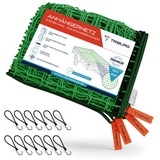 TRIBURG Anhängernetz 3,5x5 inkl. 12x Expander Haken - Anhänger Netz mit Eckmarkierungen und Randverstärkung inkl. 12x Gummispanner mit Haken [Spanngummi mit Haken]