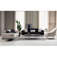 JVmoebel Sofa Sofagarnitur Komplette Sitzgruppe Sofa 3+3+1 Sitz Sessel Stoff, Made in Europe weiß