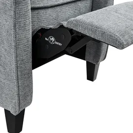 Beliani Fernsehsessel Stoffbezug 78 x 113 x 93 cm Grau manuell verstellbar