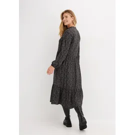 bonprix Midikleid Leomuster Grau 46