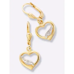 Paar Ohrhänger LADY, silber (silber vergoldet 925), Ohrringe, Damen, Diamanten