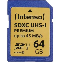 Intenso SDXC Card           64GB Class 10 UHS-I Premium