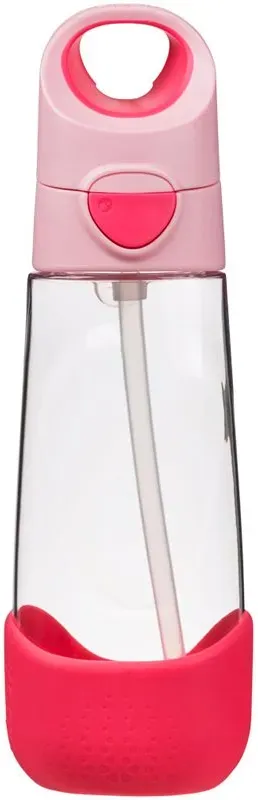 b.box Bottle with Straw Flasche mit Strohhalm Flamingo Fizz 600 ml