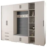 ABIKS MÖBEL Kompaktgarderobe INOVA 3 SATZ 11 Möbelset, Garderobe mit Kleiderstange und Regalen schwarz