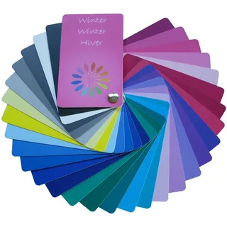 Farbpass Winter (cold Winter) als Fächer mit 30 typgechten Farben zur Farbanalyse, Farbberatung
