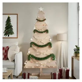 vidaXL Weihnachtsbaum Holz zum Schmücken beige 180 cm