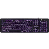 PERIBOARD-317 R - Tastatur mit Großbuchstaben, Dreifarbig beleuchtete LED, Stilvolle runde Tastenkappen