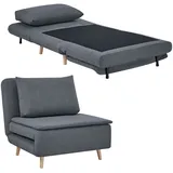 3-in-1 Schlafsessel Mit Bett-funktion, Liegesessel, Verstellbare Rückenlehne, Buchenholzbeine, Kissen, Grau
