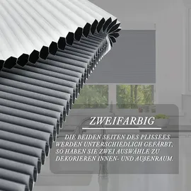 Woltu Wabenplissee 90 x 130 cm grau/weiß
