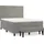 vidaXL Boxspringbett mit Matratze Hellgrau 140x200 cm Samt