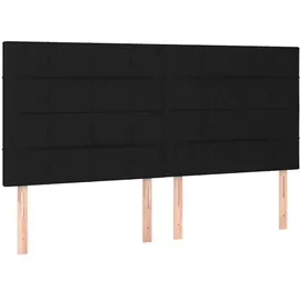 vidaXL Boxspringbett mit Matratze Schwarz 160x200 cm Stoff - Schwarz