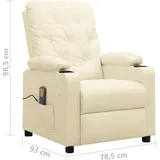 vidaXL Massagesessel Kunstleder 93 x 96,5 x 93 cm Creme mit Fernbedienung