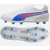 Puma King Match FG/AG Soccer Shoe, White-Bluemazing-Flat Light Gray, 43