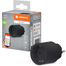 LEDVANCE SMART+ Indoor Plug, Smarte Steckdose mit Matter over WiFi,zur Einbindung konventioneller Geräte ins Smart Home, kompatibel mit Alexa, Google & Apple, misst&spart Stromverbrauch,schwarz,1-Pack