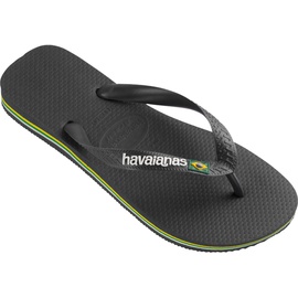 HAVAIANAS Brasil Logo (Mini Me) Zehentrenner, Schwarz, 31/32 EU