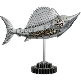 Gilde Figur Steampunk Sailfish silberfarben - (H) 36 cm | Gr.: onesize