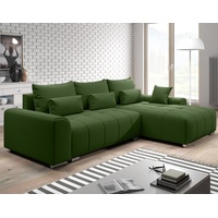 Furnix Ecksofa LORETA Sofa Schlafsofa Eck-Couch mit Schlaffunktion, Bettkasten, Liegefläche 145x205 cm, Made in EU grün