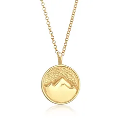 Elli Kette mit Anhänger »Halskette Elli Halskette Münze Berge Alpen Mountain 925 Silber« Elli Gold 45