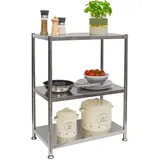 shelfr 3 Ebenen Edelstahl Regal - 61x36x82 Schwerlastregal bis 60kg - Metallregal Küche
