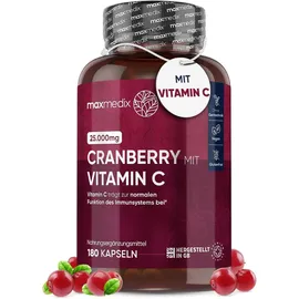 Maxmedix Cranberry mit Vitamin C Kapseln 180 St.