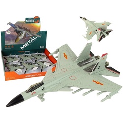 LEAN Toys Spielzeug-Flugzeug Kampfflugzeug Reibungsantrieb Spielzeug Flugzeugmodell Kampfjet Sounds grün
