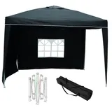 Lex Faltpavillon 3 x 3 m inkl. 2 Seitenteile schwarz