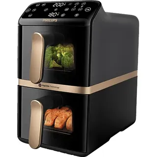 Philips 4000 Series Airfryer Stacked Dual Basket NA462/70 Dunkelgrau/Schwarz