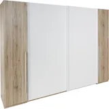 SchlafKONTOR Schwebetürenschrank Match 315 x 225 x 61 cm Beige/Weiß