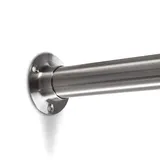 SO-TECH® Edelstahl Schrankstange 1000 mm RUND Ø 25 mm mit 2 Stück Schrankrohrhalter CIRCLE rostfrei/Schrankrohr/Garderobenstange/Möbelstange/Design trifft auf Funktion