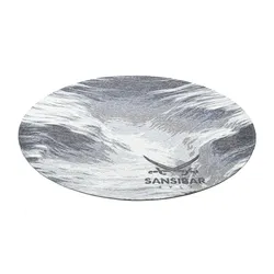 Teppich SANSIBAR "Keitum 032", grau, H:3mm Ø:160cm, Polyester, Teppiche, Flachgewebe, modernes Design, Motiv Brandung & Wellen