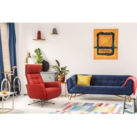 Scandico TV-Sessel Sessel Bosse / Drehbarer Relax-Sessel mit stufenloser Rückenverstellung und ausklappbarem Fußteil / Herz-Waage-Position / 74 x 107 x 90 / Leder Rot