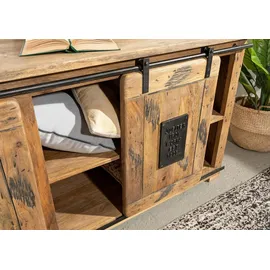Massivmoebel24 Sideboard Mango 150x45x80 natur lackiert Railway #100
