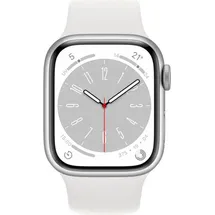 Apple Watch Series 8 GPS 41 mm Aluminiumgehäuse silber, Sportarmband weiß