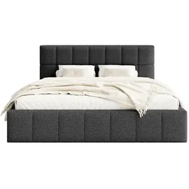 FEDVE Polsterbett, Schwarz, Textil, 140x200 cm, Schlafzimmer, Betten, Polsterbetten