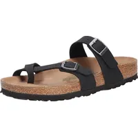 Birkenstock Damen-Bio-Pantolette mit Tieffußbett Mayari BFBC Earthy VEG Schwarz, Farbe:schwarz, EU Größe:42 - Schwarz - 42