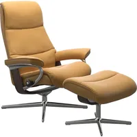 Stressless Stressless® Fußhocker View, mit Cross Base, Größe S, M & L, Holzakzent Wenge