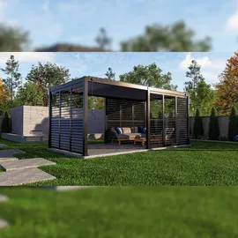 BEST Freizeitmöbel Shutter Wand 300 cm anthrazit