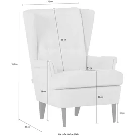 GUTMANN FACTORY Ohrensessel Versailles Polyester 72 x 104 x 85 cm Braun