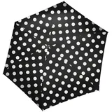 Reisenthel umbrella pocket mini dots white – Extrem leichter und flacher Taschenschirm aus recycelten PET-Flaschen – Mit großem Schirmdach