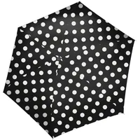 Reisenthel umbrella pocket mini dots white – Extrem leichter und flacher Taschenschirm aus recycelten PET-Flaschen – Mit großem Schirmdach