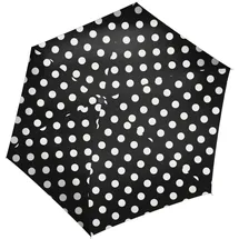 Reisenthel umbrella pocket mini dots white – Extrem leichter und flacher Taschenschirm aus recycelten PET-Flaschen – Mit großem Schirmdach