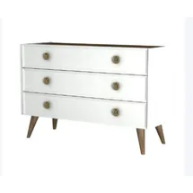 moebel17 Kommode, weiß walnuss Nachbildung B/H/T: ca. 120.4x80.3x36 cm, - weiß, walnuss