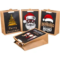 HEKU 4 XL-Geschenktaschen mit Hotfoil-Veredelung, 33x26x13cm I X-mas Nature Trend 3 I Hochwertiges Papier I Ideal für große Weihnachtsgeschenke
