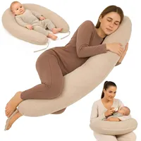 Totsy Baby Stillkissen XXL Schwangerschaftskissen 190 cm - Pregnancy Pillow Body Pillow Seitenschläferkissen Schlafkissen Lagerungskissen Kissen mit Bezug aus Musselin Oeko-Tex
