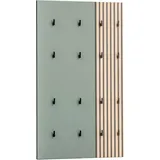WELLTIME Garderobenpaneel Alexa 73,5 x 109 x 2,6 cm Grün Eiche